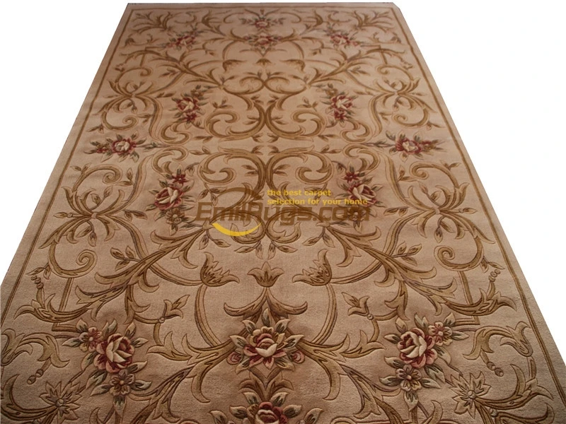 

Hand-knotted Thick Plush Wool French Savonnerie Rug Thick And Plush Floral Trellis Design Savonnerie Rug Livingroom
