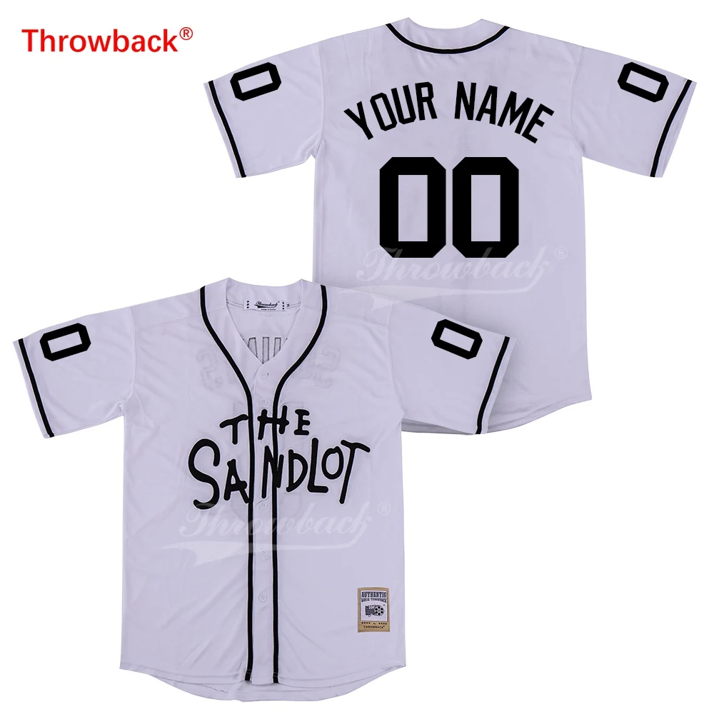 

Throwback Jersey Men's The Sandlot Jersey Movie Baseball Jerseys Customized Shirt Any Name Number Colour White Size S-XXXL Cheap