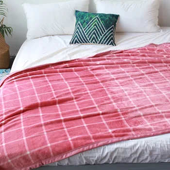 

Summer Portable Plaid Thin Blanket Air Conditional Room Available