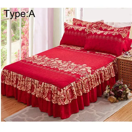 Sanding Bedspread Queen Bed Skirt Thickened Fitted Sheet Single Double Bed Dust Ruffle 42 - Цвет: 1  bed skirt  A