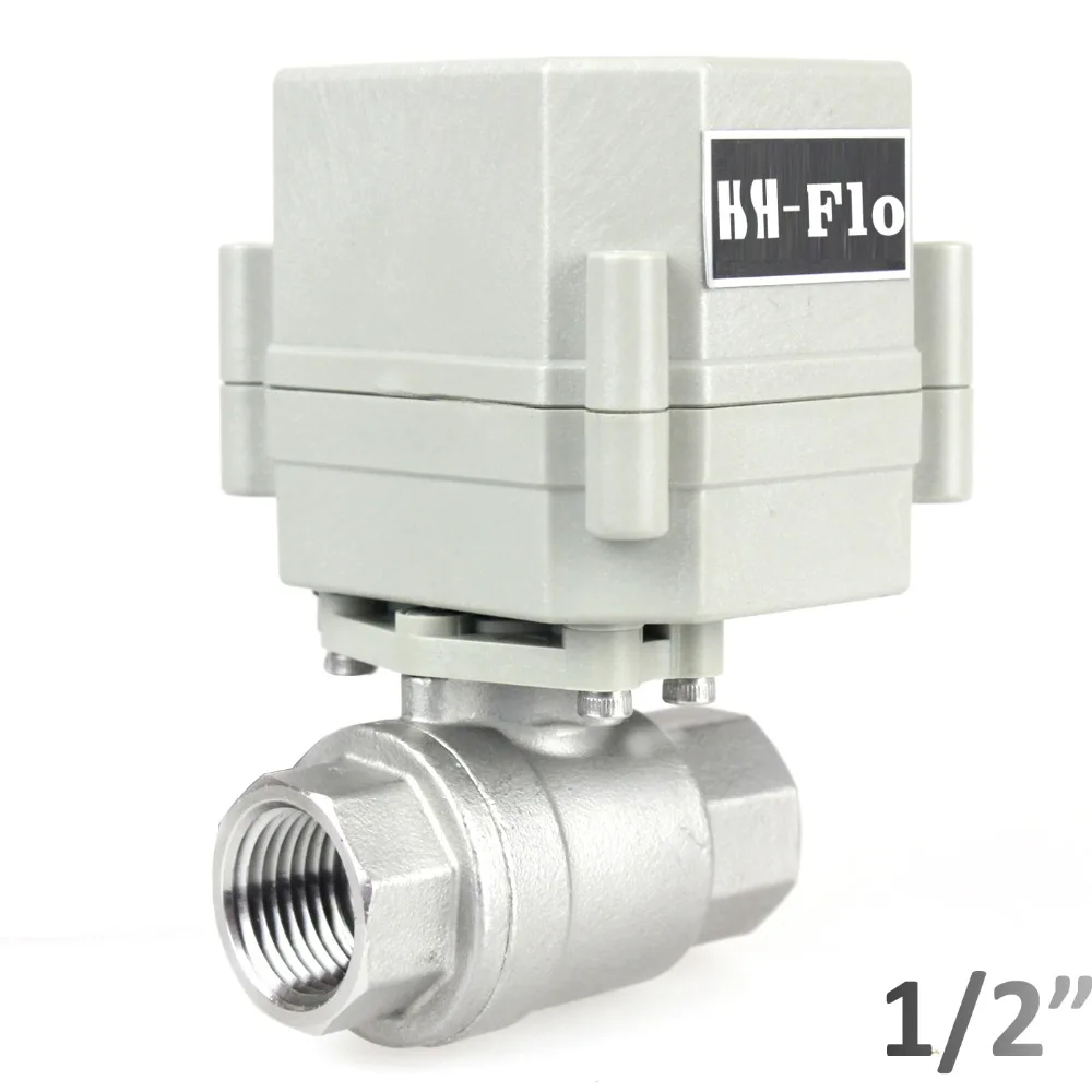 NPT 1.5 Motorized Ball Valve DC 12V Electrical Ball Valve CR3-01 Stainless Steel 304 with Indicator and Manual Override