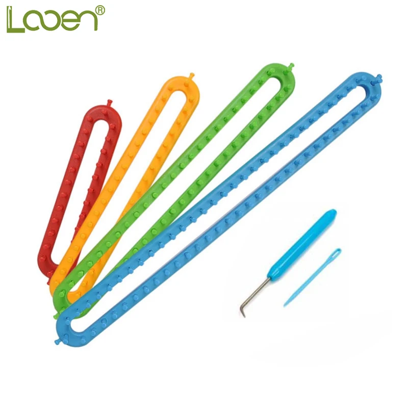 Us 19 1 22 Off Looen 4 Size Straigt Long Quick Knit Knitting Loom Set Scarf Shawl Hat Socks Knitter Maker Knit Diy Women Craft Tools For Child In