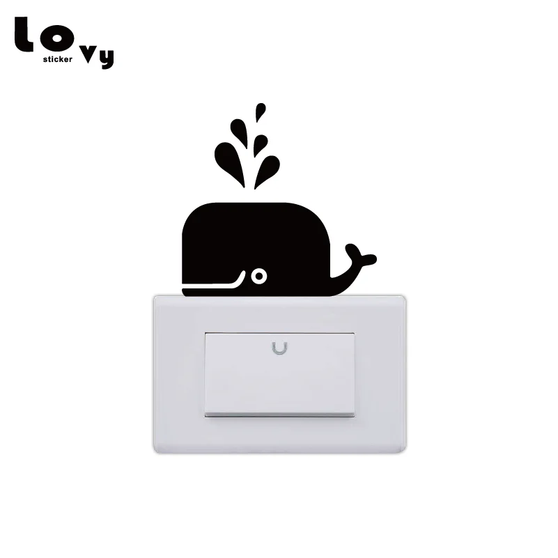 

Cute Whale Vinyl Switch Sticker Funny Cartoon Animal Silhouette Car Decal Home Decor SW0368