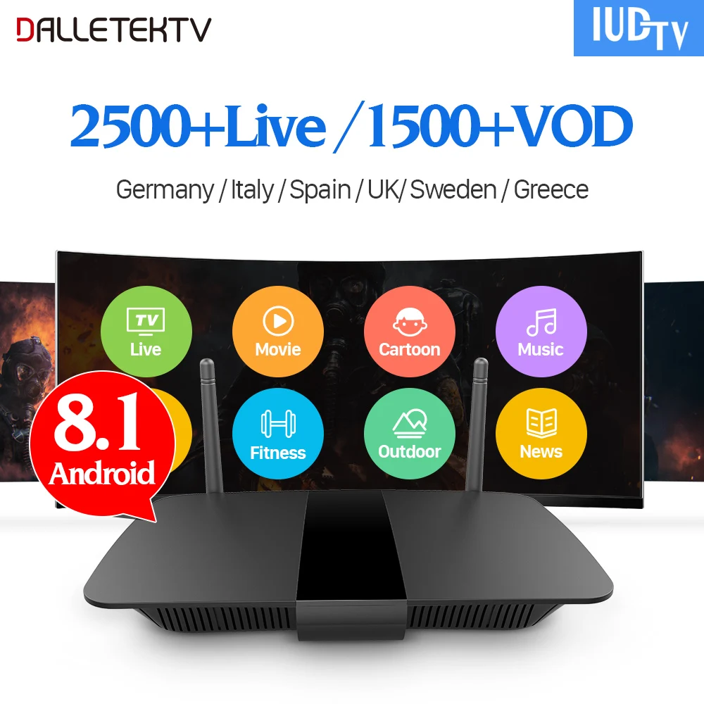 

Portugal Italian Germany Greek Code IPTV Subscription Q1504 Android 8.1 OS Rk3229 4K H.265 Europe IPTV Sweden Spain UK IP TV