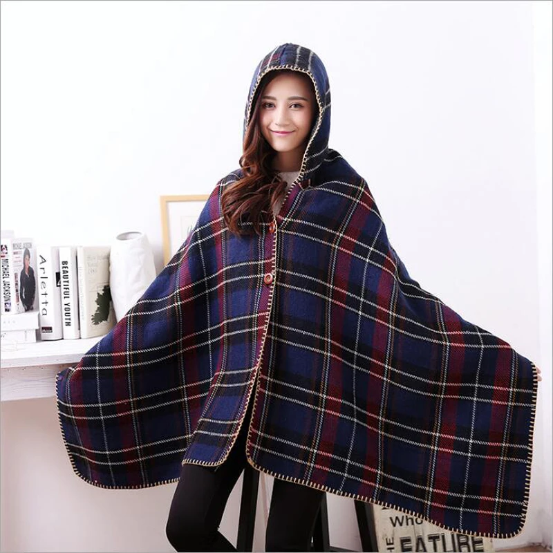 Fashion Women blanket shawl Autumn Winter Plaid thick ponchos Classical