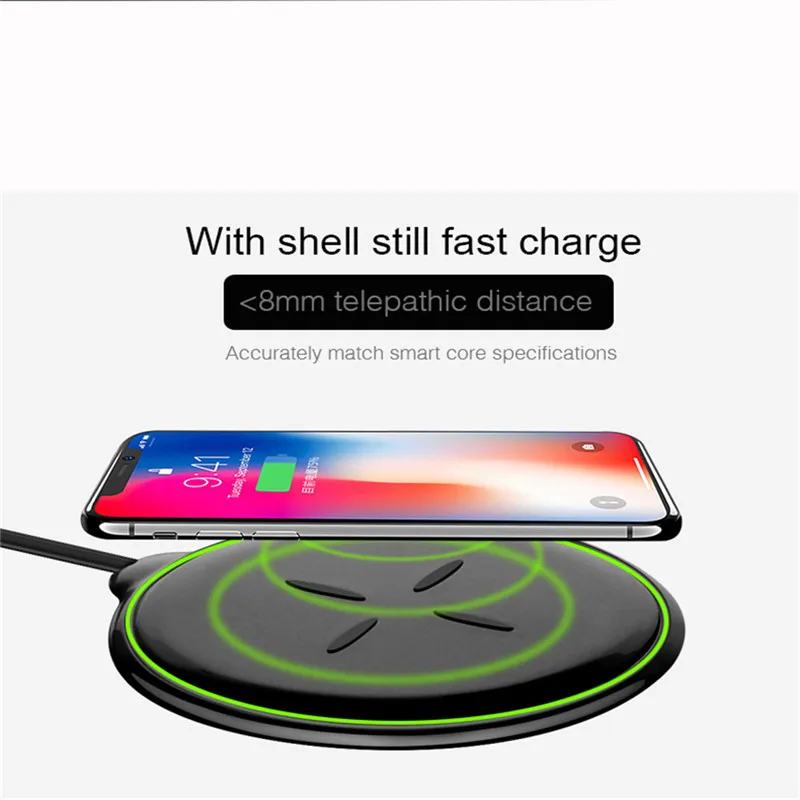 

DEJI 2018 Fast QI Wireless Charger for iPhone X/XR/XS MAX 10W(MAX) For Samsung S6 Edge S8 S9+ NOTE 7 Charging pad MATE 20