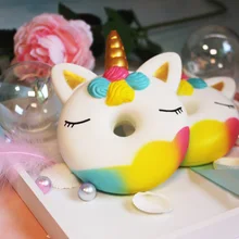 2CM big squishy slow rising jumbo lanyard Squishy Slow Rising Pink unicorn Doughnut squeeze lanyard for keys groot phone strap china rising