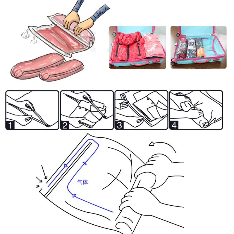 Различные размеры вакуумные компрессионные сумки футболка для путешествий системы организации дома Экономия пространства для хранения белья