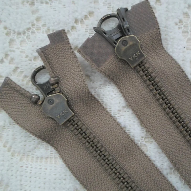 2 PCS/LOT Long Ykk Metal Zipper 2 WAY fasteners Double Slider OPEN END