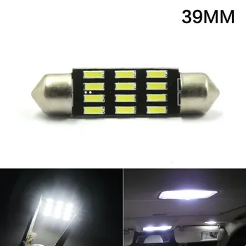 

100X brand new dome Festoon LED 4014 chips 39mm 12SMD Front Map rear dome bulb 12v C5W License Plate light parts refitting