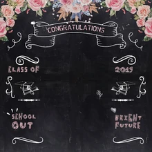 Laeacco Photography Background Blackboard Graduations Class Of 2019 Photocall Party Flowers Portrait Photo Backdrop Photo Studio allenjoy custom blackboard wedding background idea chalk big heart party background photo booth diy photocall excluding bracket