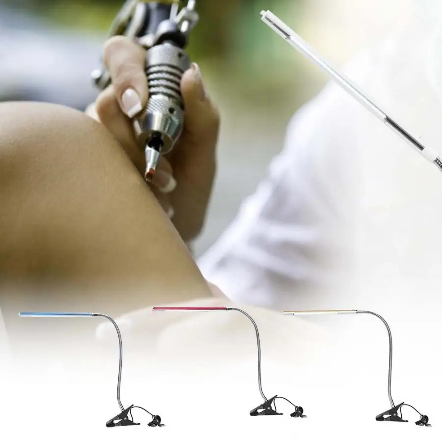 Manicure Vacuum Cleaner Portable USB LED Clip Table Adjustable Desk Light for Tattoo/Manicure/Makeup