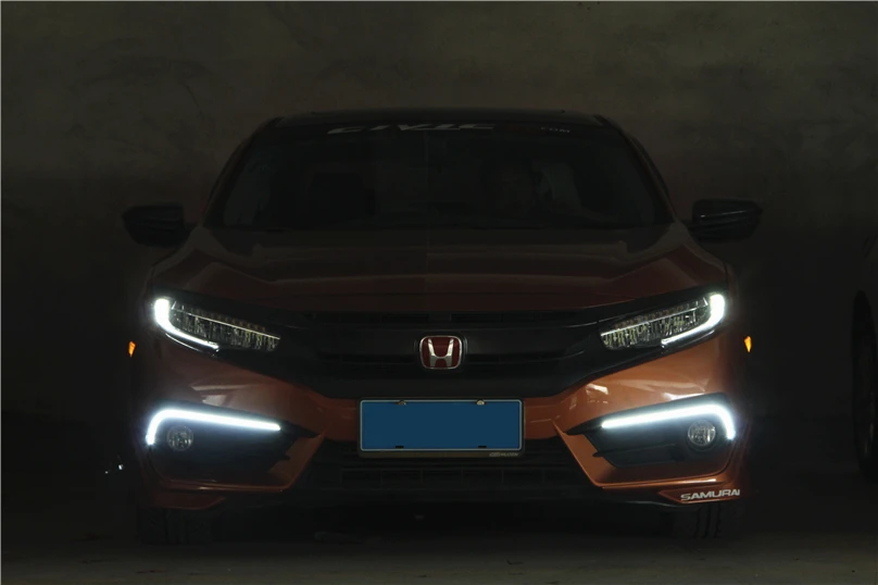 Автомобильный мигающий для Honda Civic 10th DRL Светодиодный дневной ходовой светильник DRL 12 В противотуманная фара Дневной светильник для автомобиля