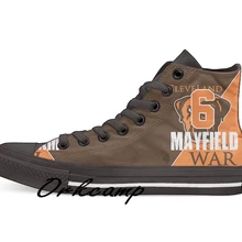 Clevelands/парусиновая обувь с высоким берцем для футболиста мейфилда; прогулочная обувь на заказ