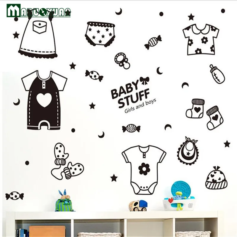 Maruoxuan Photo Graph Background Wall Sticker For Black Baby Clothes White Wall Stickers For Baby Shop Mural home Decor