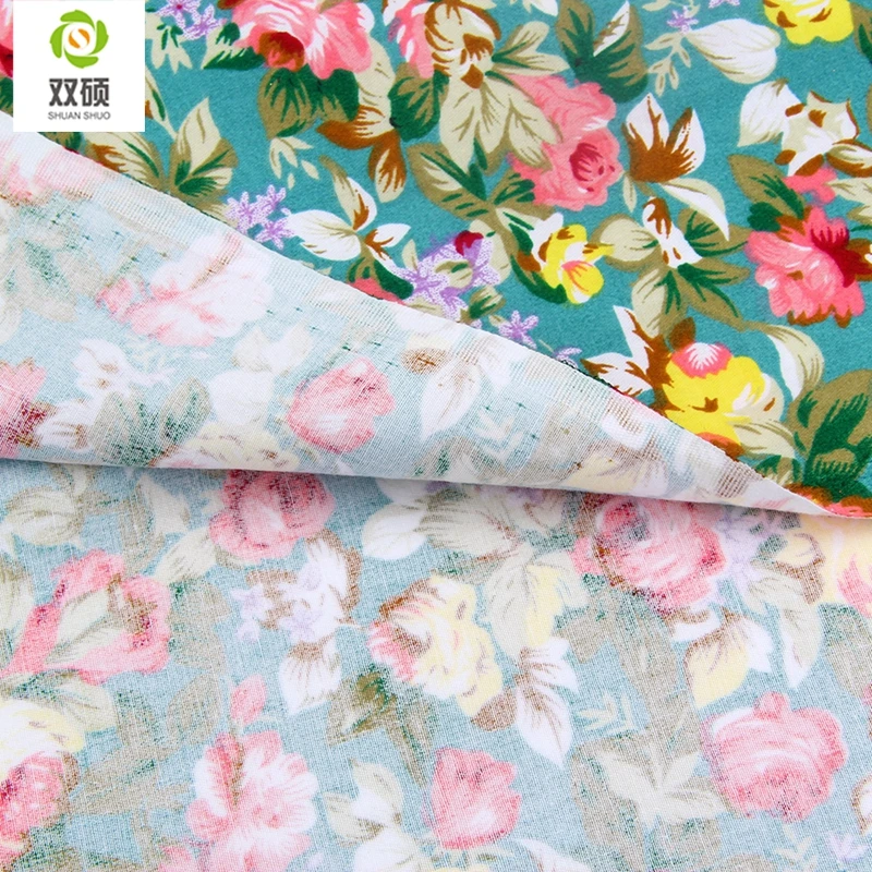 Bule Color Patchwork Cotton Fabric Fat Quaters Tilda Cloth Quilting Patchwork Fabrics For Sewing Doll Choth 4pcs/lots 40*50CM