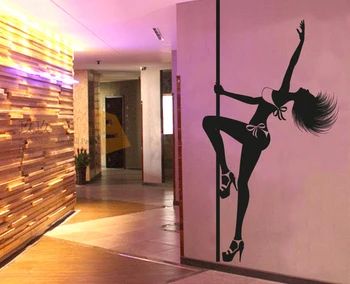 

Stick a sexy dance woman pole dancer wall Disco bar KTV background wall interior decoration picture window