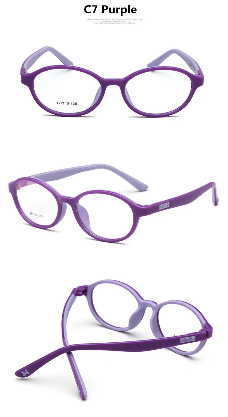 Gafas Lentes Opticos Mujer, круглые, милые, мягкие, Tr90, детские очки для девочек, с силиконовым резиновым рукавом, 805, 6 цветов