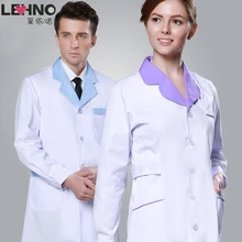 Брендовая белая форма медсестры с длинным рукавом Хлопковые женские халаты тонкие больничные дышащие стоматологические платья
