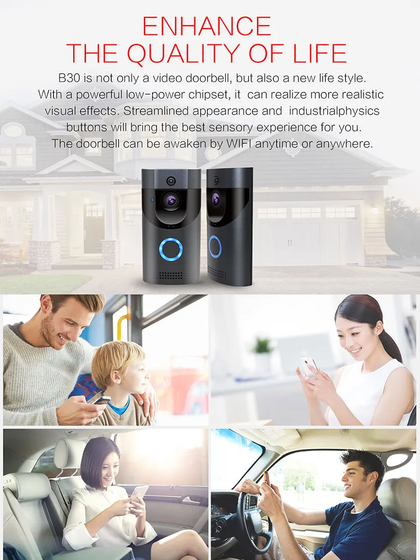 Aimitek B30 WIFI Doorbell Security Camera-8