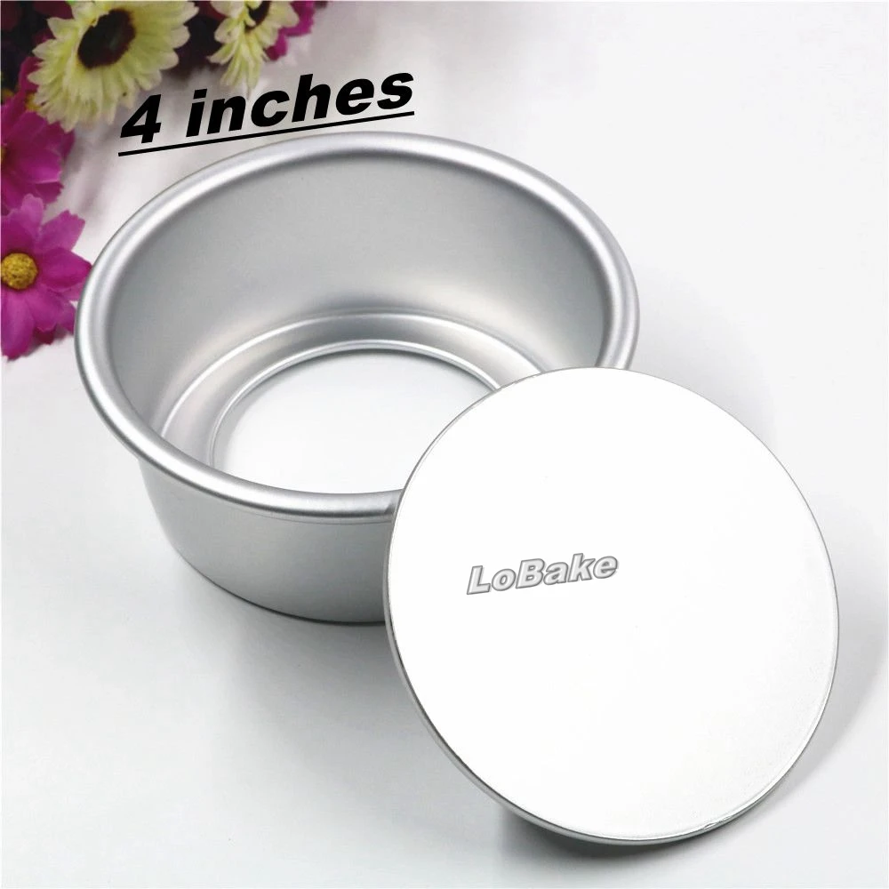 

New 4 inches loose base round shape aluminium chiffon cake mould bread mold tart cupcake moulds DIY bakery suporte para bolo