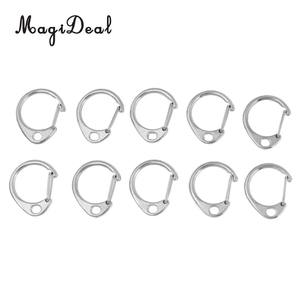 10PCS Keychain Carabiner Clip Metal D-Ring Locking Snap Hook Clasp Backpack Bag Accessories Outdoor Camping Hiking Hardware