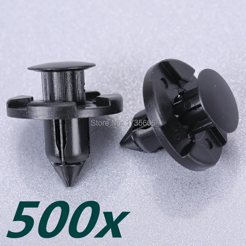 500PCS Black Nylon Drive Rivets Trim Push Car Clips & Fasteners 01553 09321 for Nissan 370Z