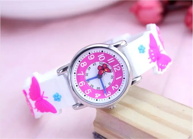 Wills детские часы водостойкие студенты светящиеся милые бабочки Девушка ремень кварцевые часы женские модные часы