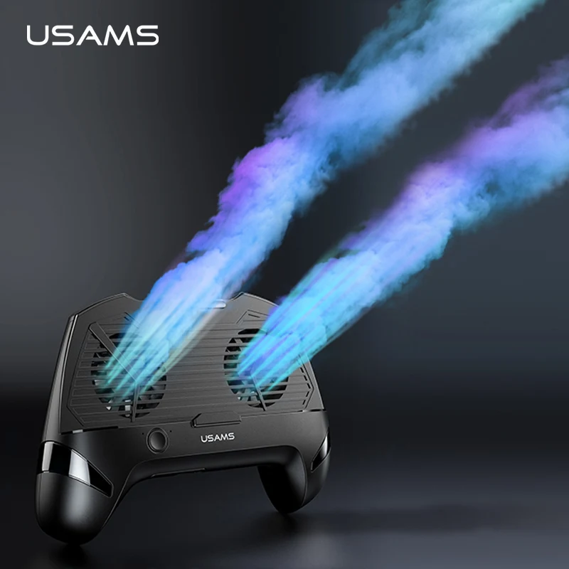 

USAMS Cooling Gamepad for Mobile Phone Dual Fans Phone Game Heatsink Charging Power Bank Noise reduction Game Pad Phone Holder