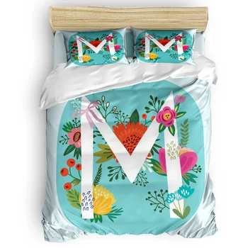 

M-Shaped Hand-Painted Flowers 3 Piece Bedding Sets Forefather's Day Christmas Day Childrens Toddler Bedroom Modern Daybed