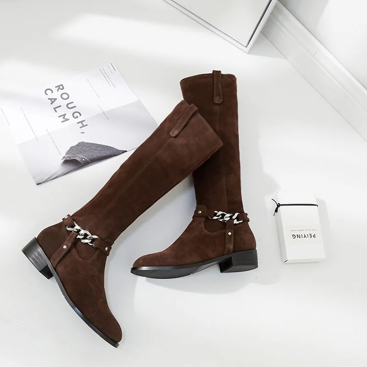 

SWYIVY Women's Winter Boots Genuine Leather 2018 Autumn Winter Warm Street Shoes Thick Fur Slim Leg Lady Elegant Snow Boots Shoe