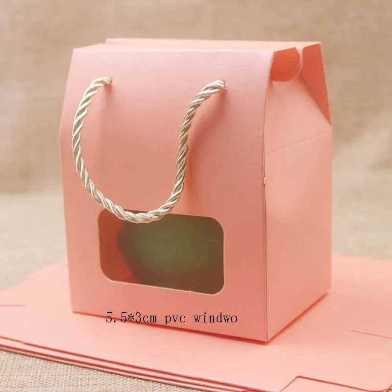 10 шт./лот многоцветная ручка коробка для конфет с retangal/в форме сердца ПВХ пленка окно бумажная ручка подарки/Свадебная посылка сумка коробка