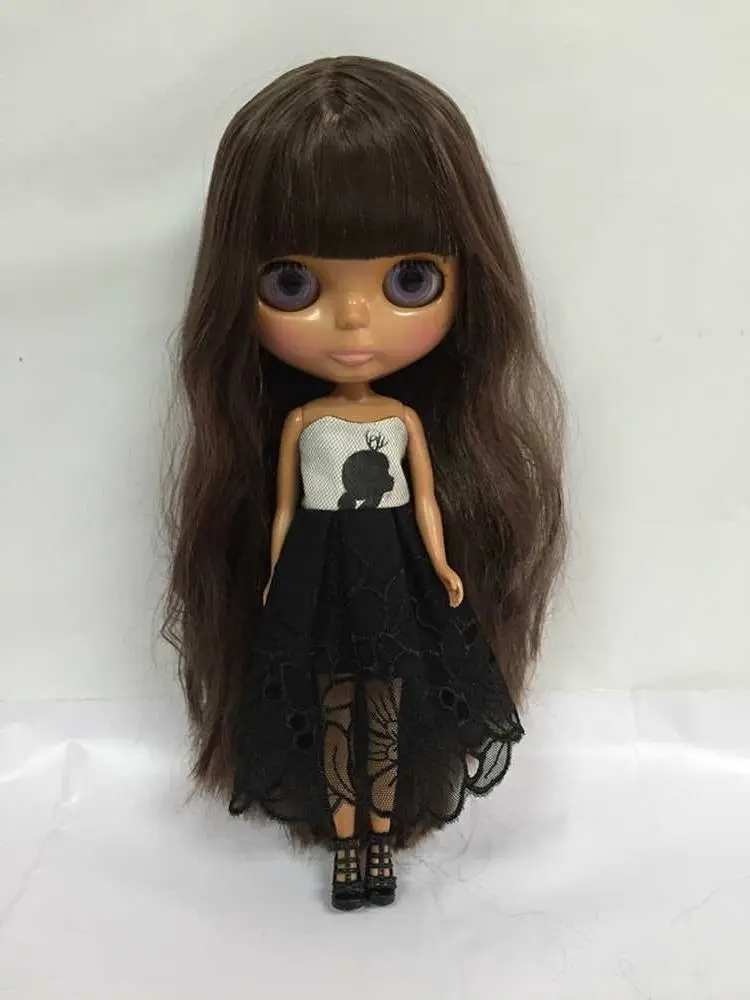 ON SALE DOLL Nude blyth dolls black long hair BL458-in 