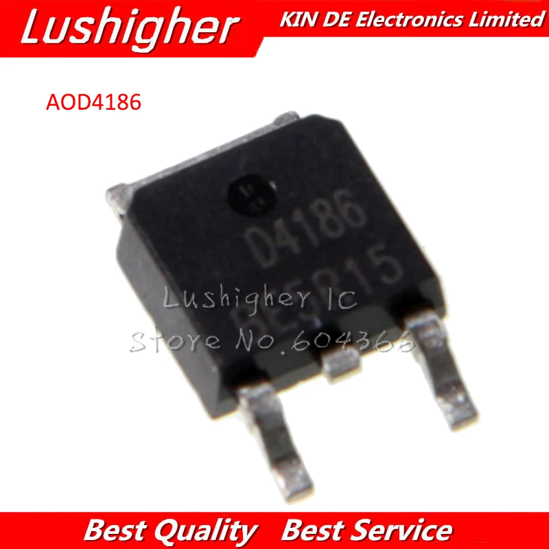 10pcs AOD4186 TO-252 D4186 TO252 N-Channel Enhancement Mode Field Effect Transistor | Электронные компоненты и