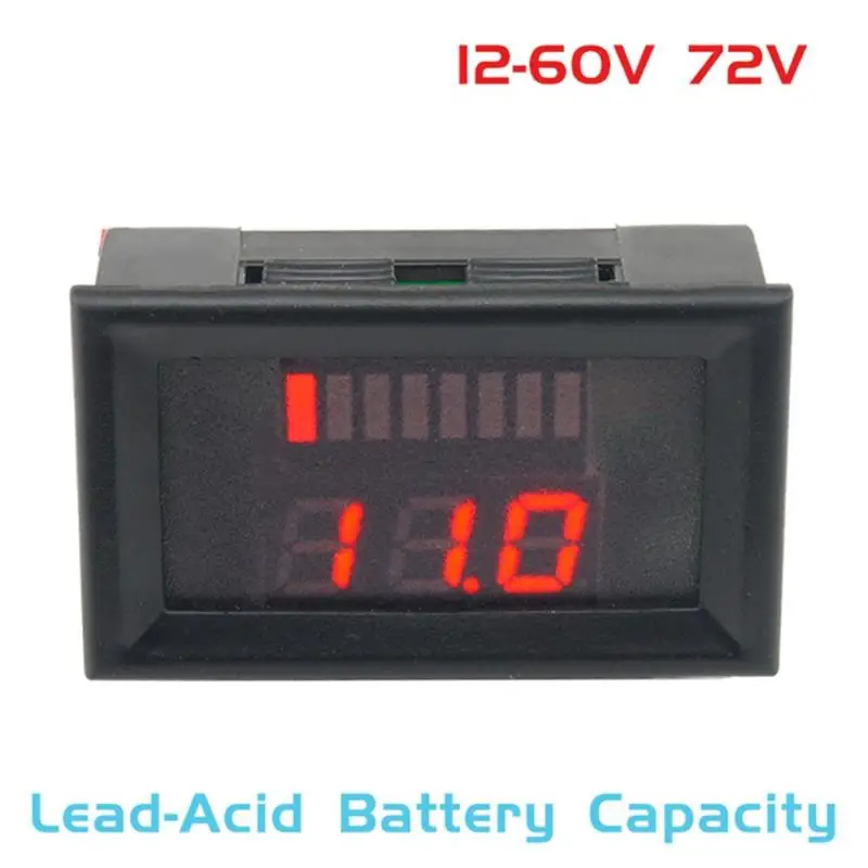 Вольтметр 12-60 в кислотно-красный свинцовый аккумулятор Емкость батареи вольтметр Индикатор уровня заряда свинцово-кислотный светодиодный тестер пластиковое напряжение