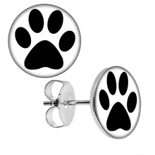 Серьги-гвоздики оптом черный логотип в виде лапы серьги из нержавеющей стали шпильки Cheaters Поддельные Вилки унисекс модные серьги 8 мм 10 мм AW5246