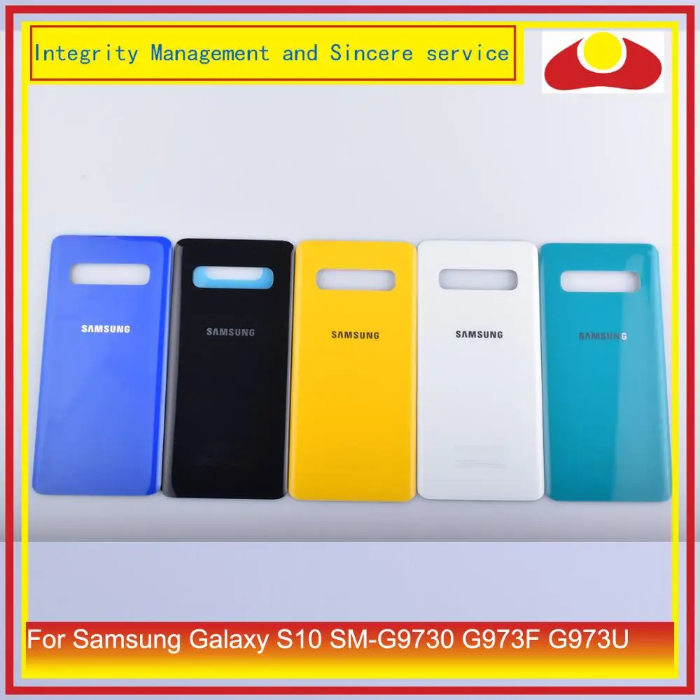 

ORIGINAL For Samsung Galaxy S10 G973F SM-G973F G973 Housing Battery Door Back Glass Cover Case S10 Chassis Shell Replacement