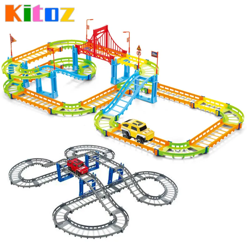

Kitoz Magical Slot With Car Colorful Buildable Assembly Mini DIY Race Track Court Racetrack Auto Toy for Boy Children Not Glow