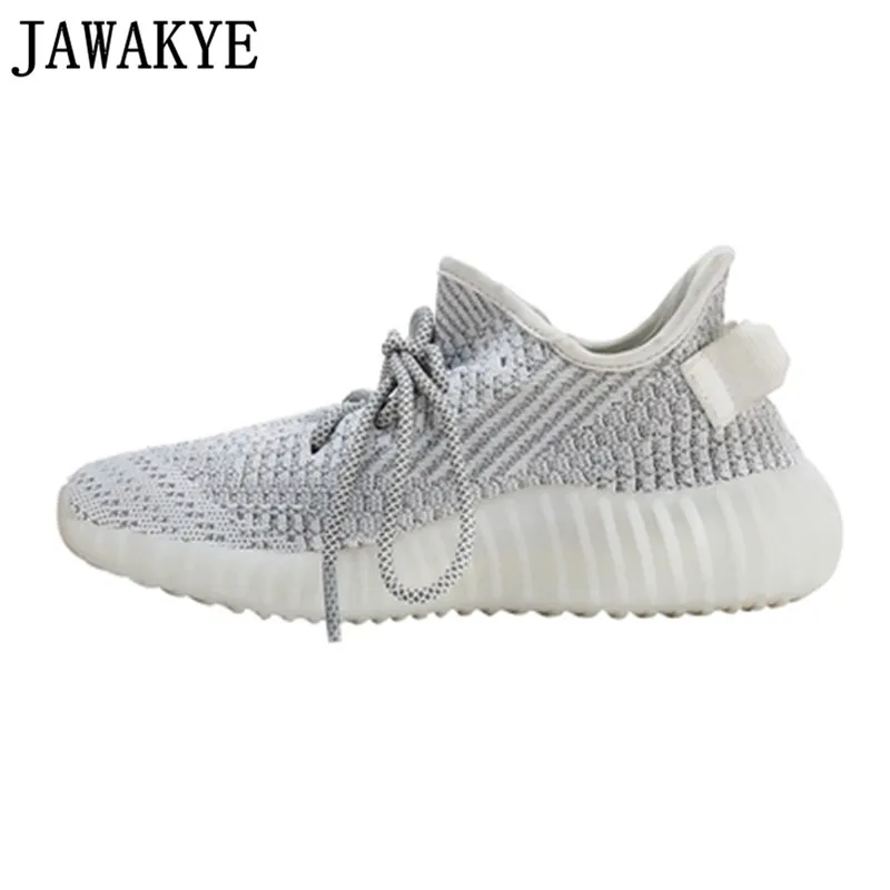 

2019 Spring new white Reflective sports shoes women mesh thick bottom flat shoes woman cross tied increase within shoes female