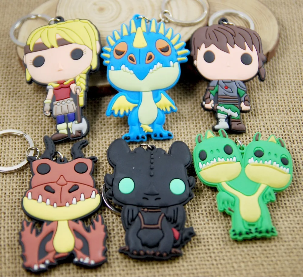 

Cute How to Train your Dragon 3 Keychain Toys Hiccup Toothless Gronckle Deadly Nadder Night Fury Dragon Keyring Figure Gift Toy