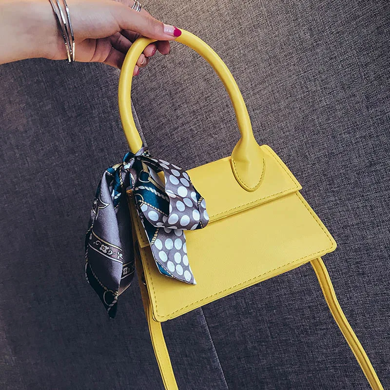 

Simple Small Women PU Flap Bag Scarves Shoulder Bag Female New Fashion Square Bag Casual Girls Crossbody Bags Ladies Tote Bags