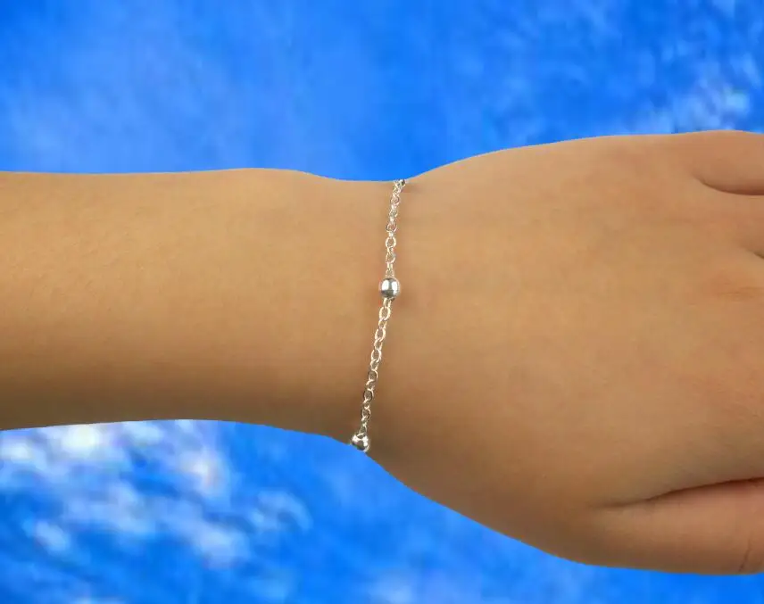 Gold Bead Bracelet, Thin Minimalist Bracelet, Dot, Tiny Dainty