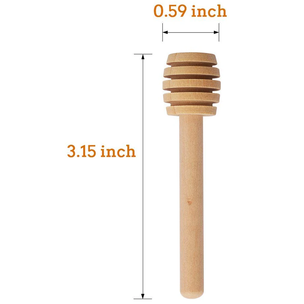 100 пакет Mini 3 дюймов деревянные Мёд ковш палочки в индивидуальной упаковке, запасные части для серверов для Мёд банку отказаться от мороси Мёд, свадьба, Par