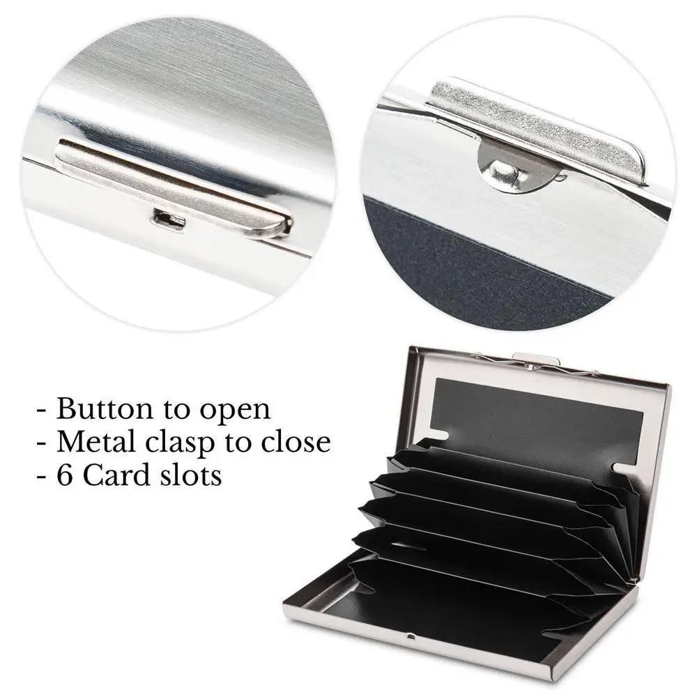 ALUMINUM METAL SLIM ANTI-SCAN CREDIT CARD HOLDER RFID BLOCKING THIN WALLET CASE
