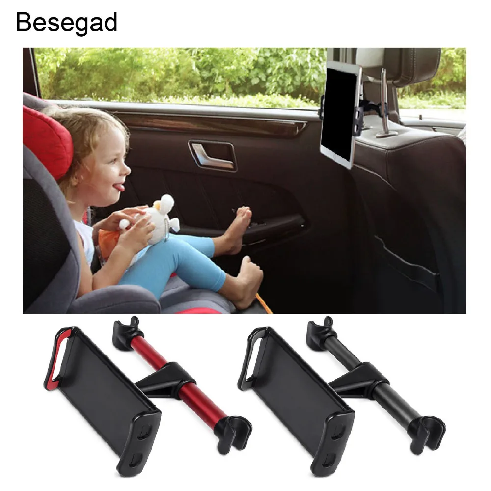 

Besegad Car Seat Headrest Mount Holder for iPad Air Pro Mini iPhone X 8 7 Plus Samsung Galaxy Tabs S8 Kindle Nintendo Switch