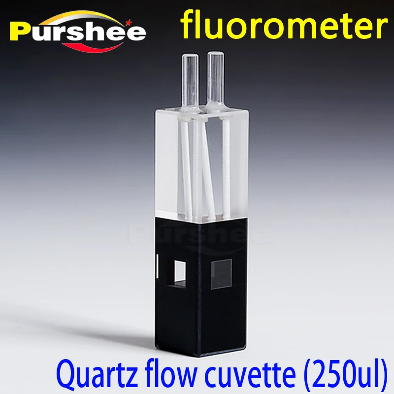 Quartz fluorescence flow cuvette with glass tube(250ul)in Test Tube