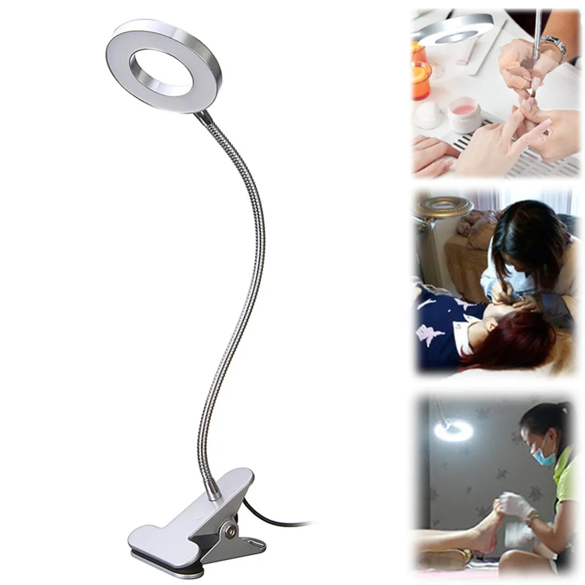 

Flexible Manicure Girl Makeup Equipment LED Clip Book Night Light Student Eye Protection Office Lighting Desk Table Lamp