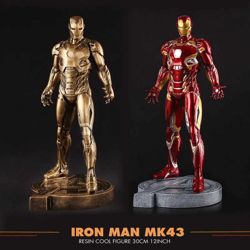 Pandadomik Resin Large Iron Man 30cm Toy Figure 12inch MK45 Model Toy infinity war Avengers Figure Gift for Man Boys Marvel Toys