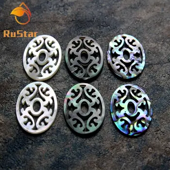 

10pcs/lot 20x30mm Natural Hollow Oval abalone Mother of Pearl shell for DIY Jewelry Hollow Oval Black MOP Pearl shell Beads