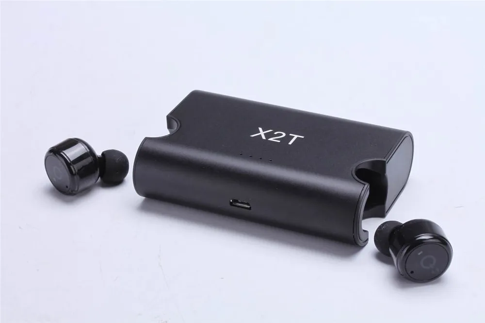 Sago bluetooth наушники X2T наушники мини настоящие Беспроводные наушники с зарядным устройством Bluetooth 4,2 наушники для iphone android - Цвет: Black
